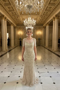 Elegantes Abendkleid mit Allover-Glitzerstickerei / C5929