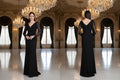 Elegantes Abendkleid mit Spitzenärmeln & Drapierung
/ C5895